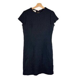 Isoude Black Boucle Textured Knee-Length Dress Medium